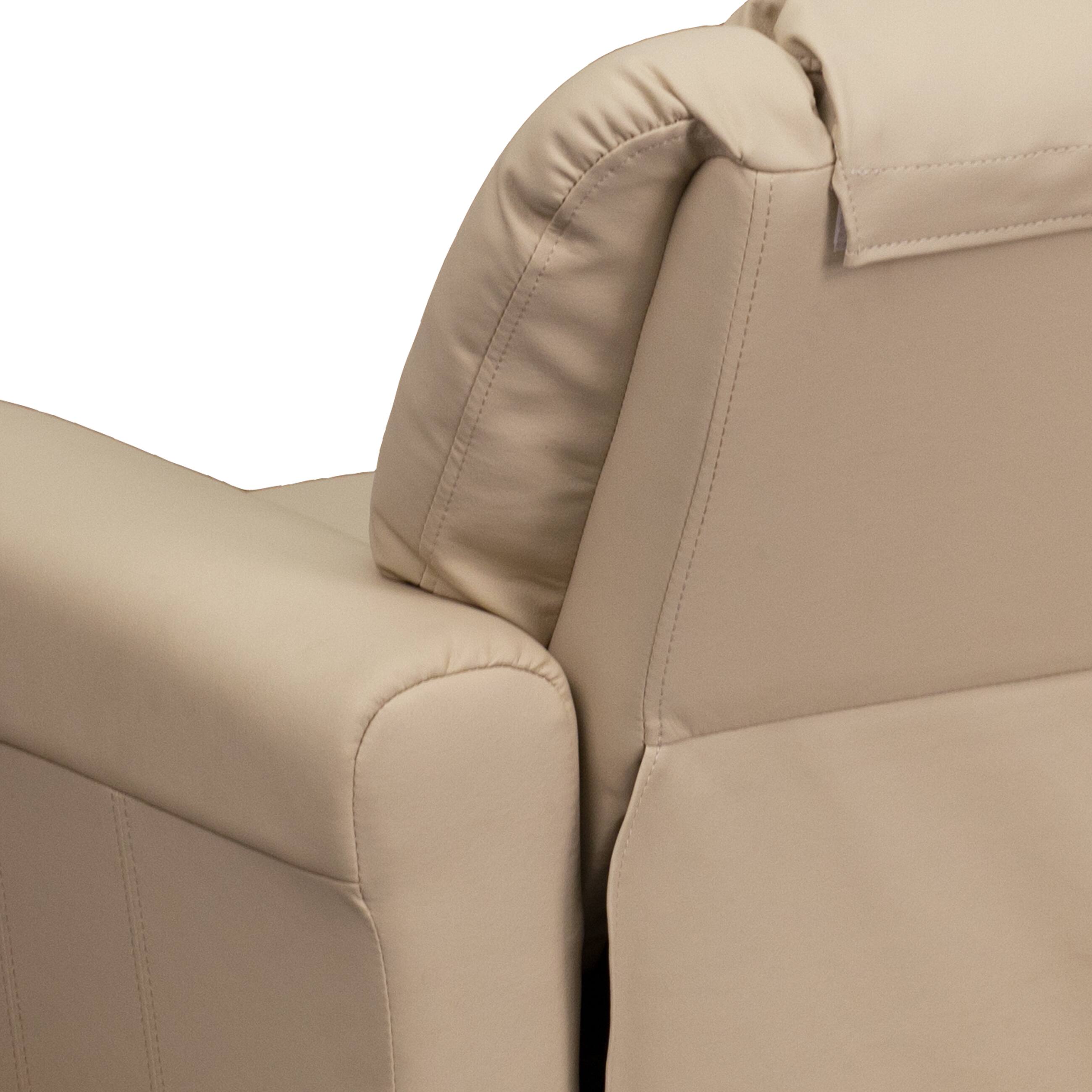 Alt View 9. Emma + Oliver - Contemporary Kids Recliner with Cup Holder and Headrest - Beige Vinyl.