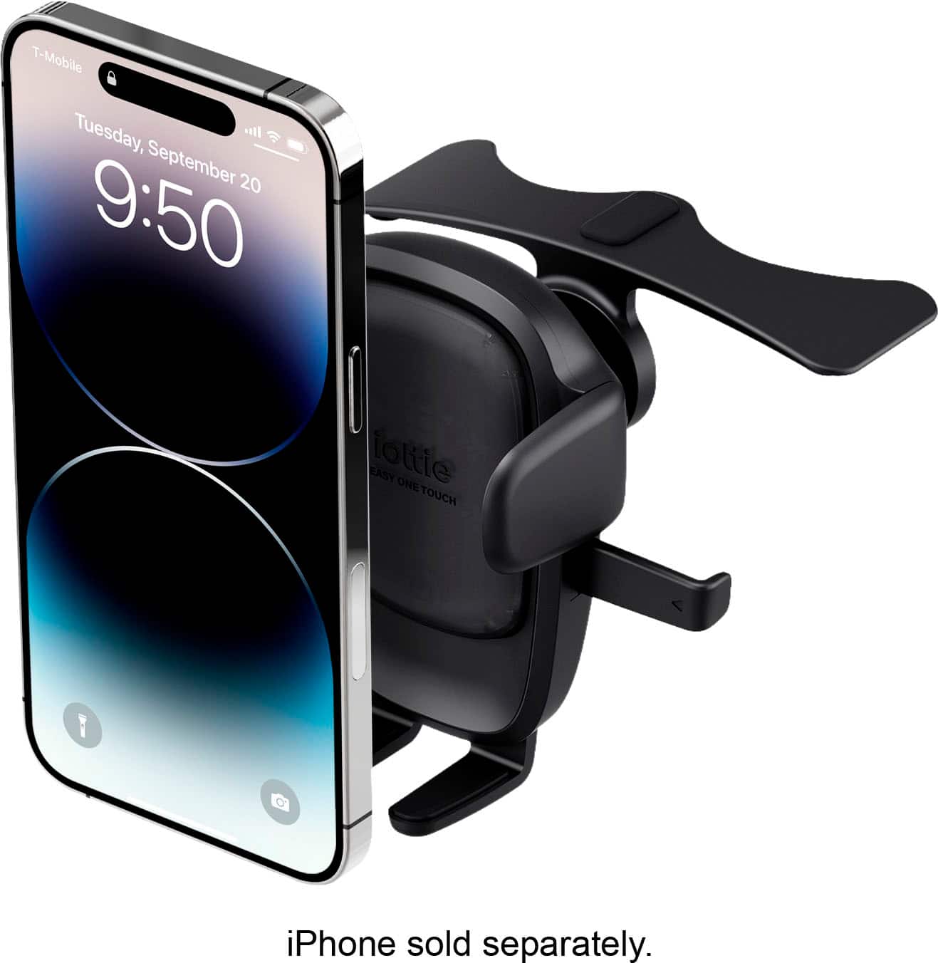 iOttie - Easy One Touch 6 Universal CD Slot Mount for Mobile Phones - Black - Front_Zoom