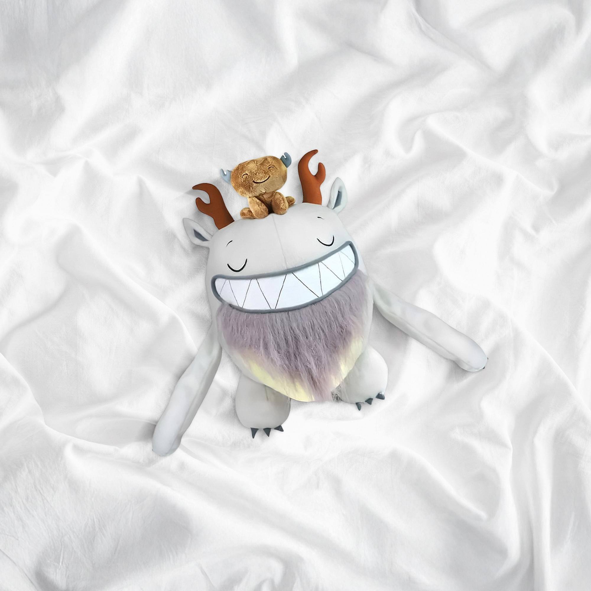 Alt View 10. Crowded Coop - Imps And Monsters Clarence 12" Plush - Grey.