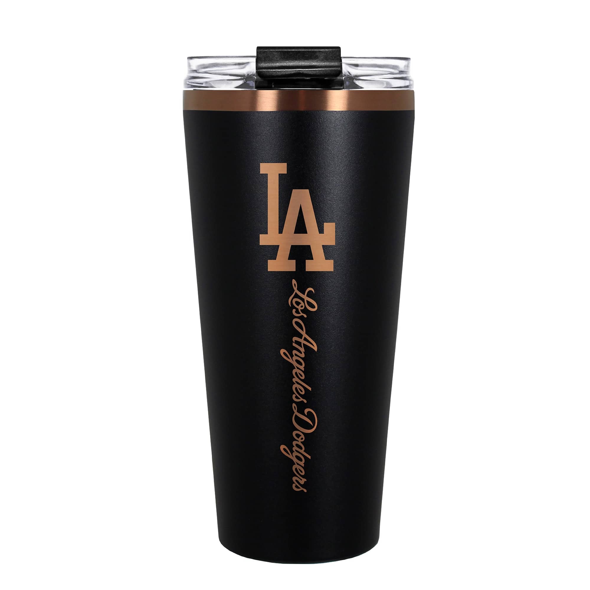 Front. Great American Products - Los Angeles Dodgers 30oz. Big Slim Tumbler - Black.