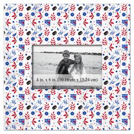 Fan Creations - New York Rangers 10'' x 10'' Floral Pattern Frame - Multicolor