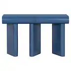 Front. Boyel Living - Modern 47.6-Inch Glossy Entryway Table with 2 Drawers and Geometric Legs in Navy Blue - Blue.