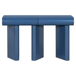 Boyel Living - Modern 47.6-Inch Glossy Entryway Table with 2 Drawers and Geometric Legs in Navy - Blue