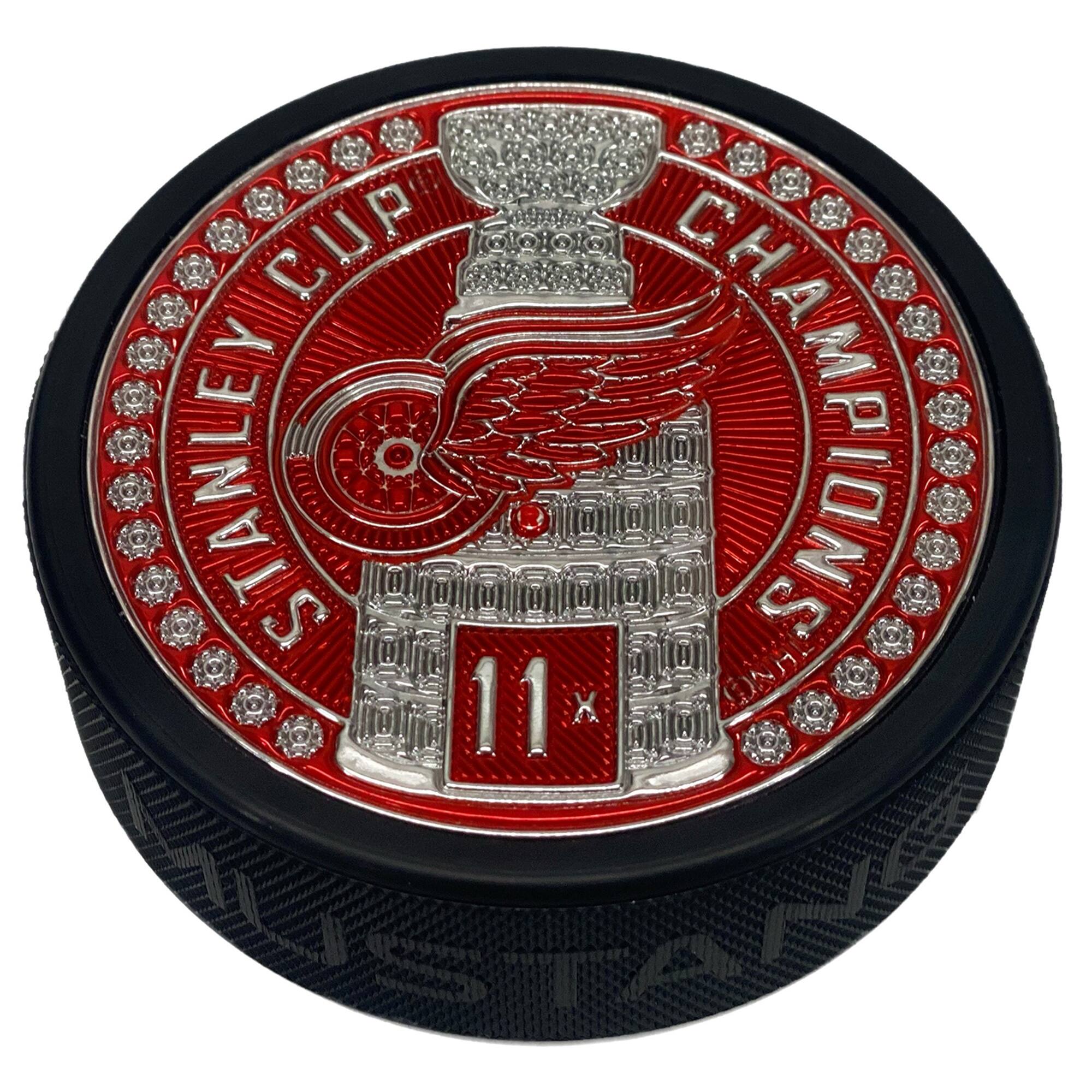 Mustang Drinkware - Detroit Red Wings 11-Time Stanley Cup Champions 3'' Dynasty Trimflexx Puck - Multicolor