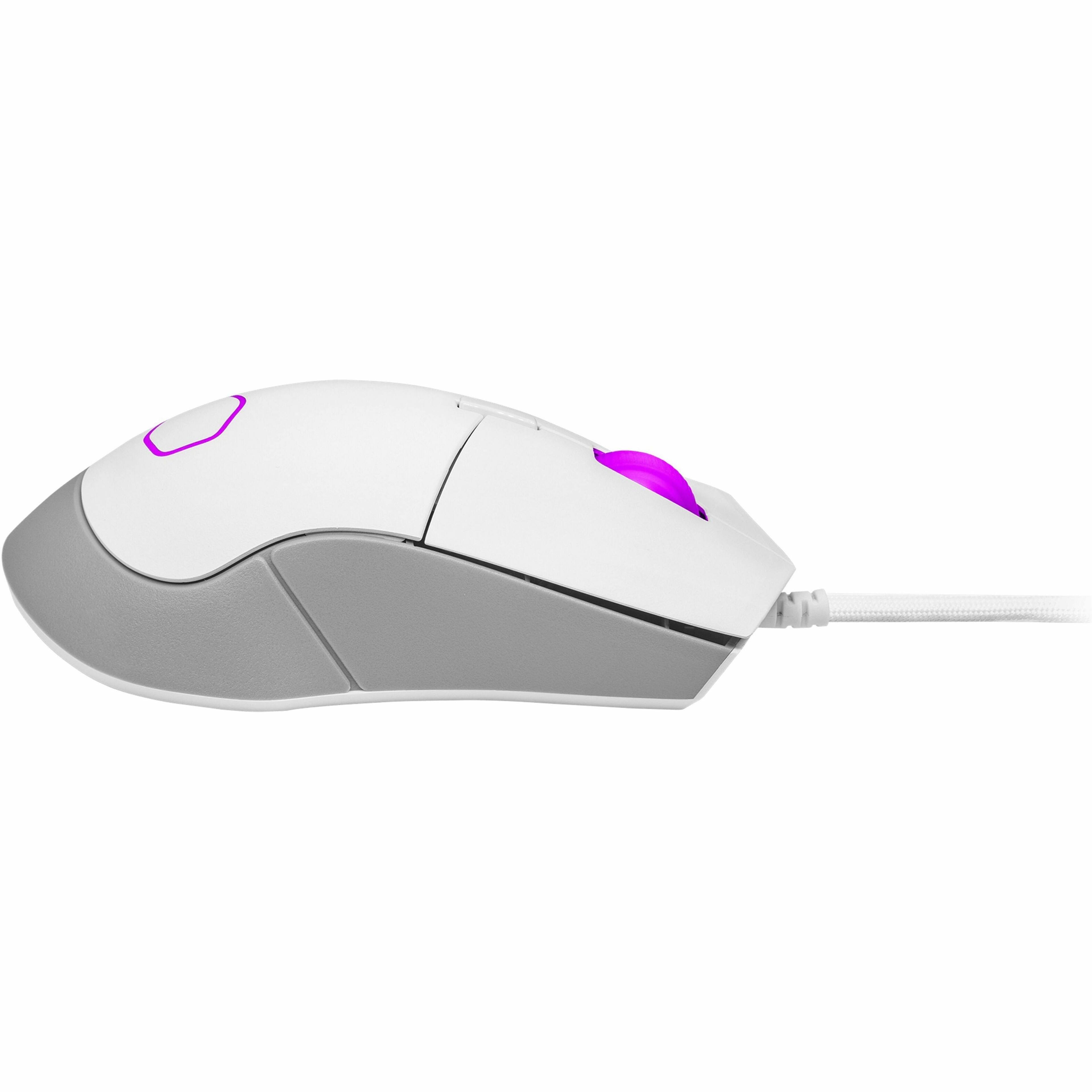 Alt View 7. Cooler Master - Cooler Master MM310 Gaming Mouse White - 12000 dpi - USB Type A - 6 Button(s) - RGB Scroll Wheel - Ambidextrous Design - White.