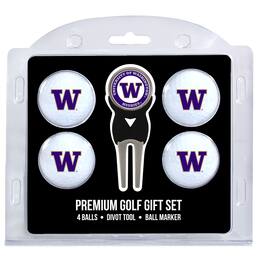 Team Golf - Washington Huskies 4-Ball Gift Set - Multicolor