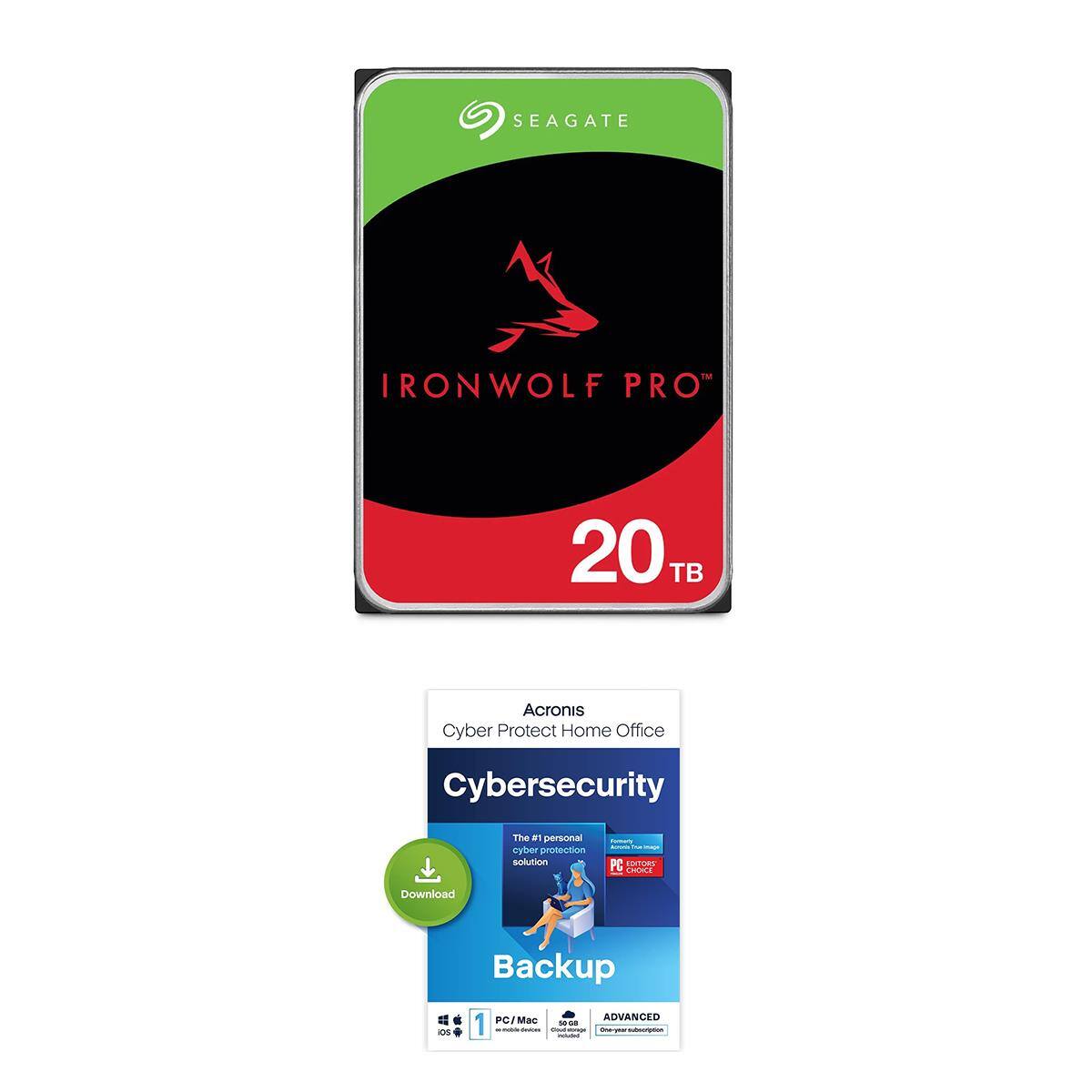 SEAGATE 1M IRONWOLF PRO 20 TB Acronis Cyber Protect Home Office Cybersecurity The #1 personal protection solution - | PC TRUSTS Cims Download Backup E. PC/Mac ADVANCED