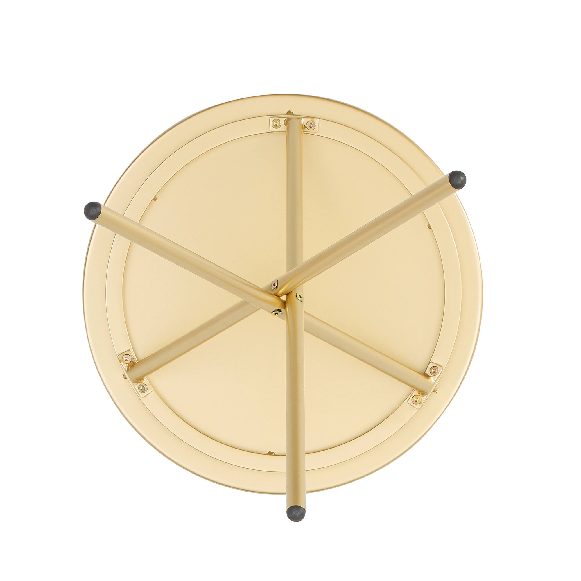 Alt View 30. Walker Edison - Contemporary Tray-Top Faux Marble Round Side Table - Gold/Grey Marble.
