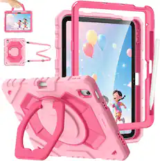 Front. Fintie - Case for iPad 11th Gen 11" 2025 (A16) & 10th Gen 10.9" 2022 Cover w/Screen Protector & Rotating Stand & Shoulder Strap - Pink.