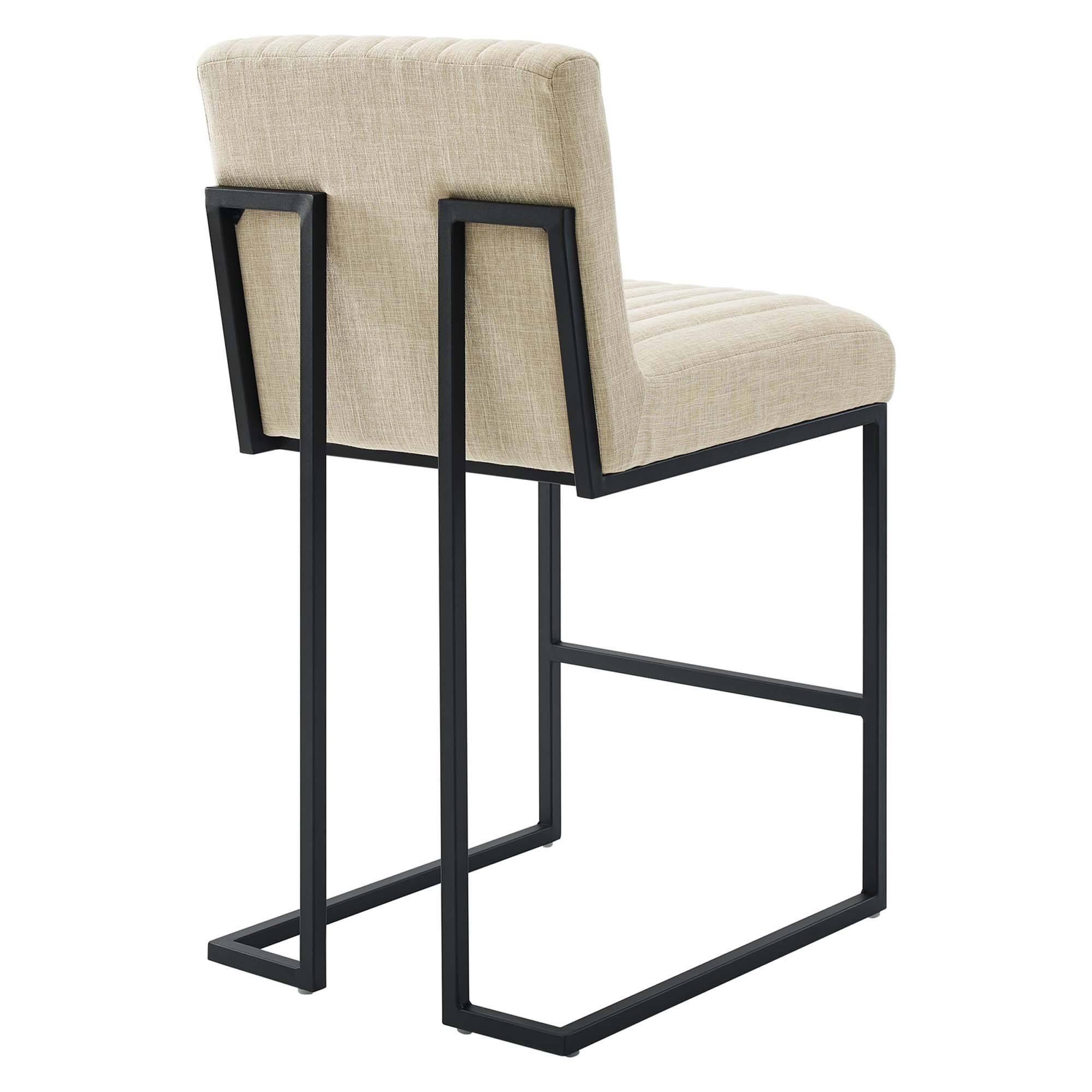 Alt View 1. Modway - Indulge Channel Tufted Fabric Counter Stools Set of 2 by Modway - Brown.