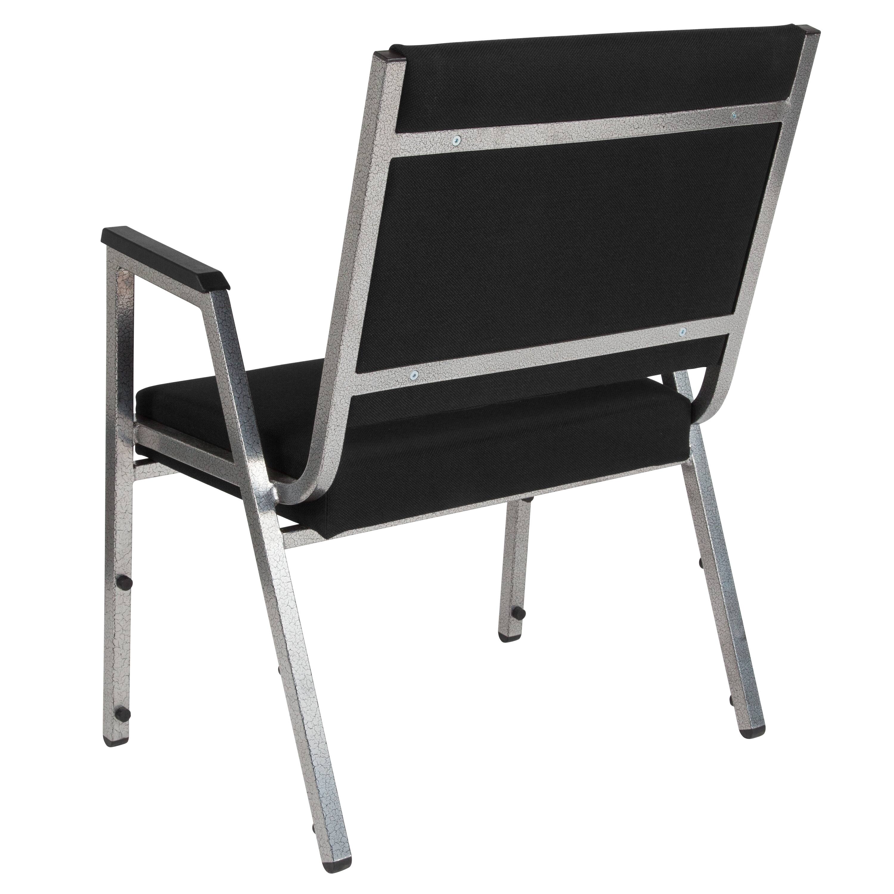 Alt View 3. Emma + Oliver - 1000 lb. Rated Antimicrobial Bariatric medical Guest Arm Chair - Black Fabric.