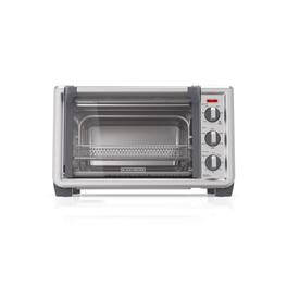 Black+Decker - Stainless Steel Black/Silver 6 slot Toaster Oven w/Air Fry 13 in. H X 15 in. W X 20 in - Black|Silver