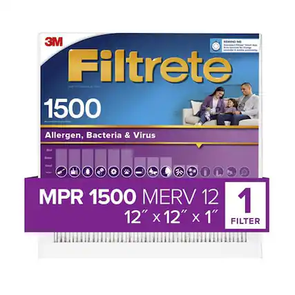 3M REMIND ME - Filtrete 1500 Allergen, Bacteria & Virus MPR 1500 MERV 12 12" X 12" X 1" FILTER