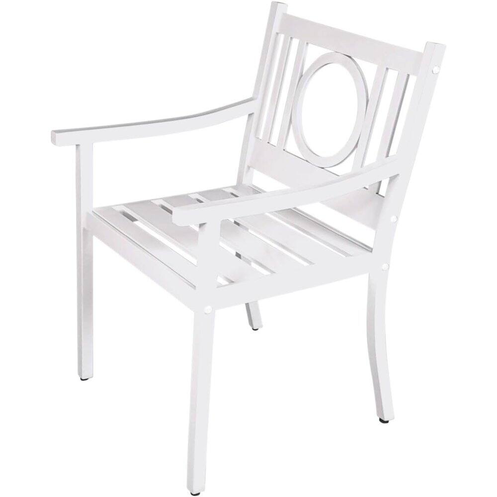 Angle. Carolina Chair & Table - Grammercy Outdoor Chair and Side Table - White - White.
