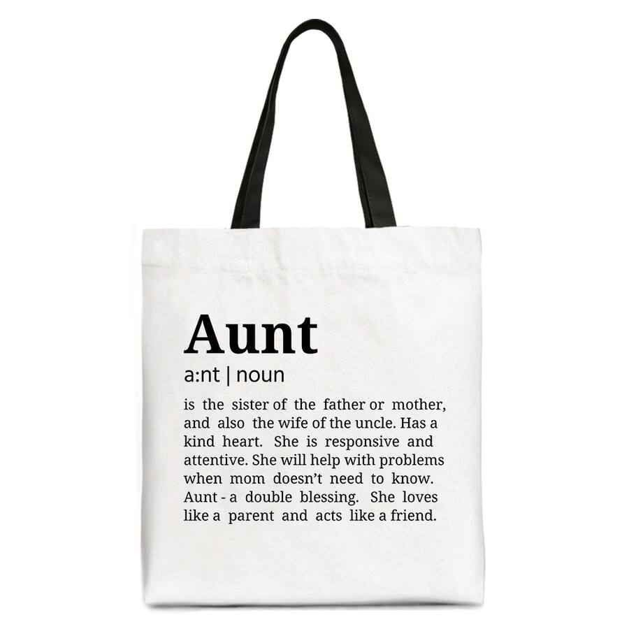 OrnamentallyYou Aunt Definition Canvas Tote Bag, Funny Family Gift ...