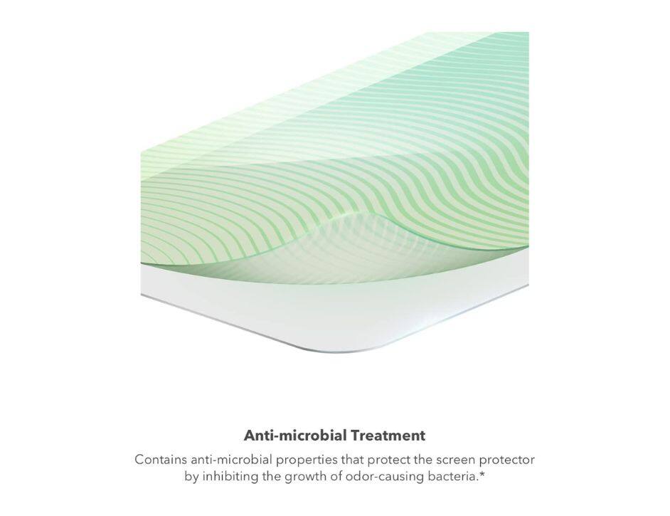 Anti-microbial Treatment

Contains anti-microbial properties that protect the screen protector by inhibiting the growth of odor-causing bacteria.*