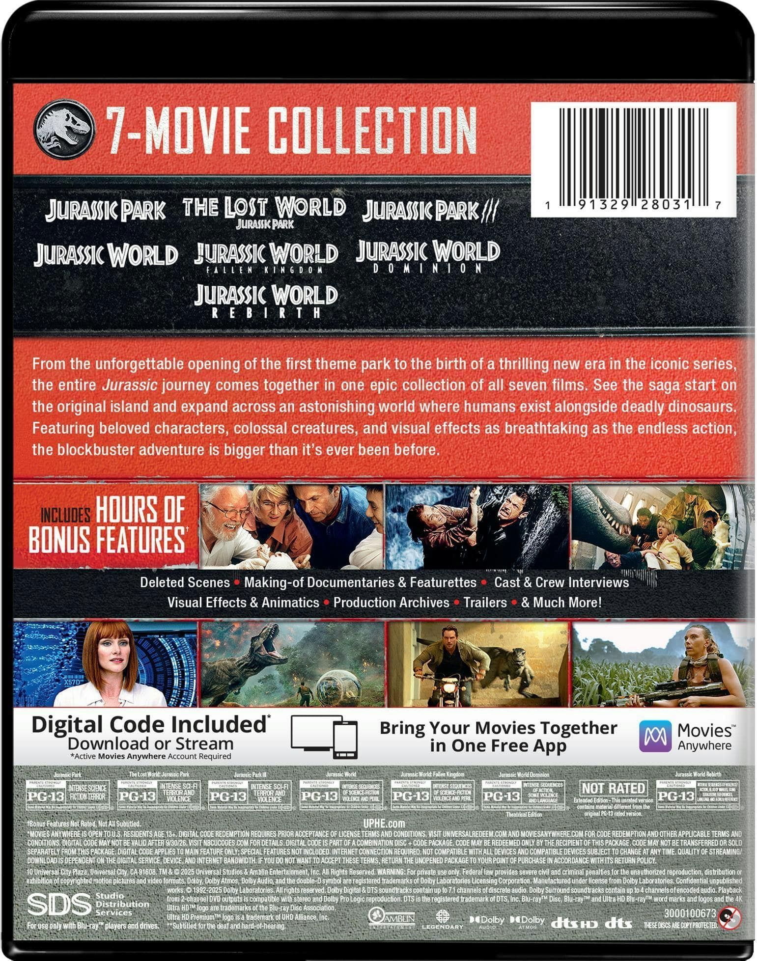 Jurassic World: 7 Movie Collection 4K Blu Ray [Standard] [4K Ultra