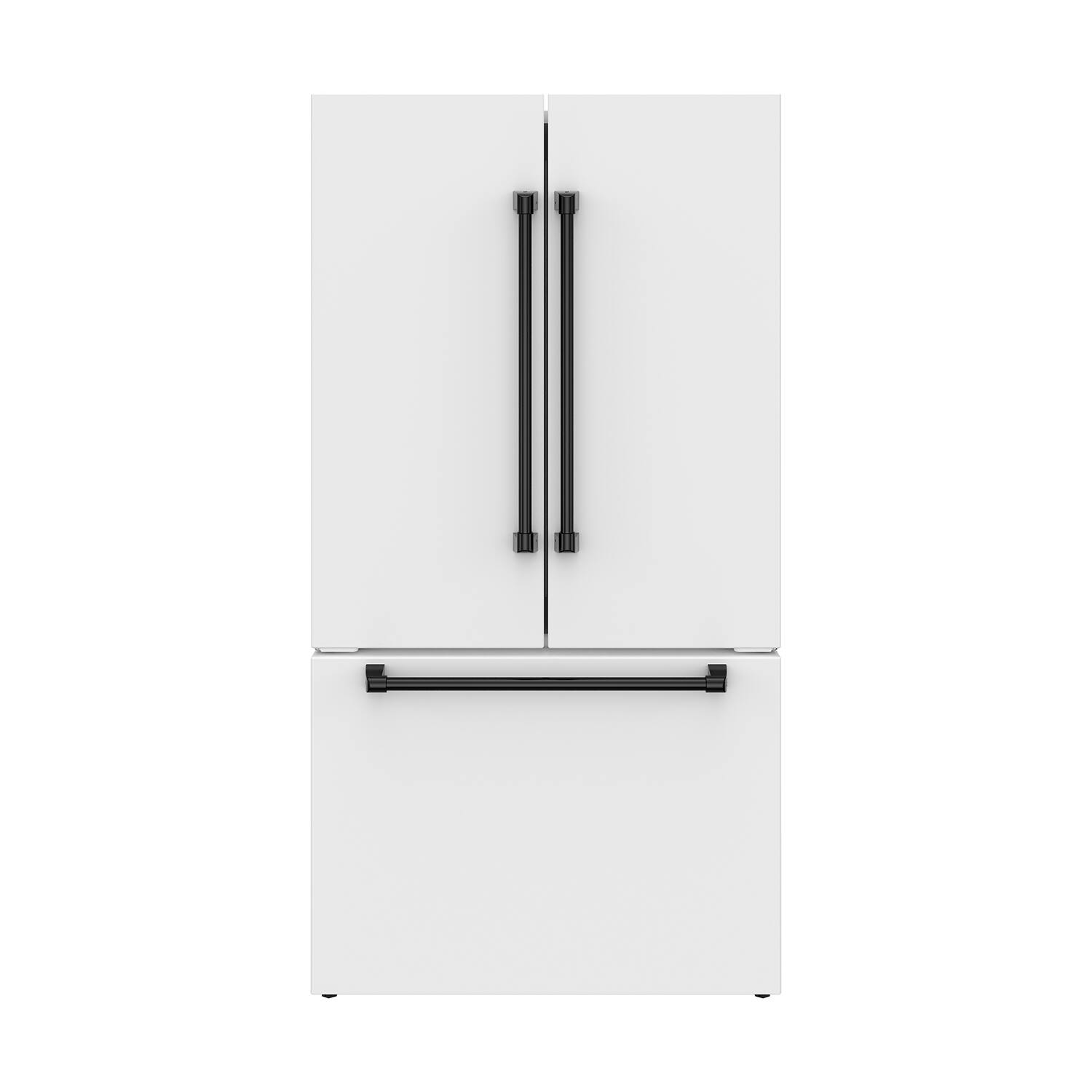 Angle. Thor Kitchen - 36 in. Wide Gordon Ramsay Series by Thor Kitchen 20.3 Cu. Ft. Counter Depth Refrigerator with Black Hardware - Matte White.