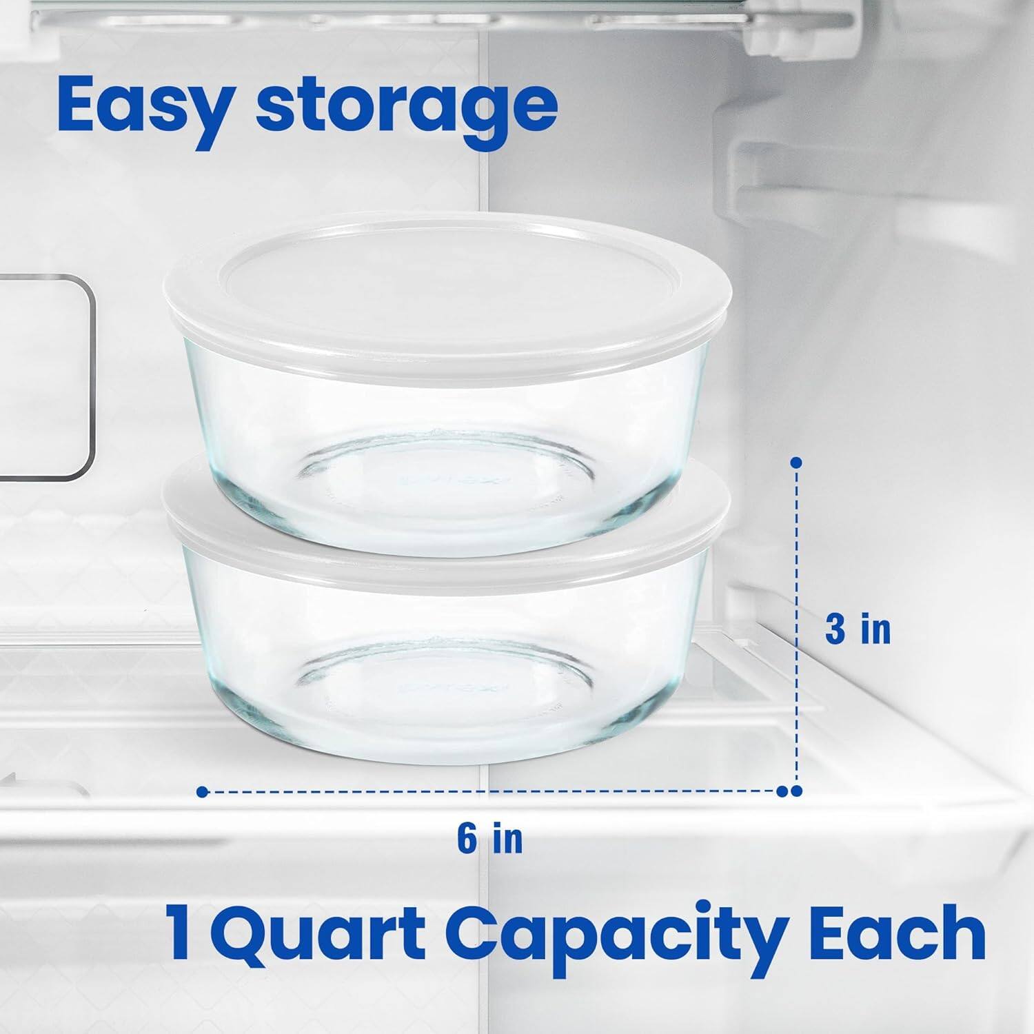 Easy storage  
3 in  
6 in  
1 Quart Capacity Each
