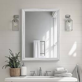 ULTRUE - UTBM0RT01WW05575 White Wood Effect 22x30 Framed Wall Mirror