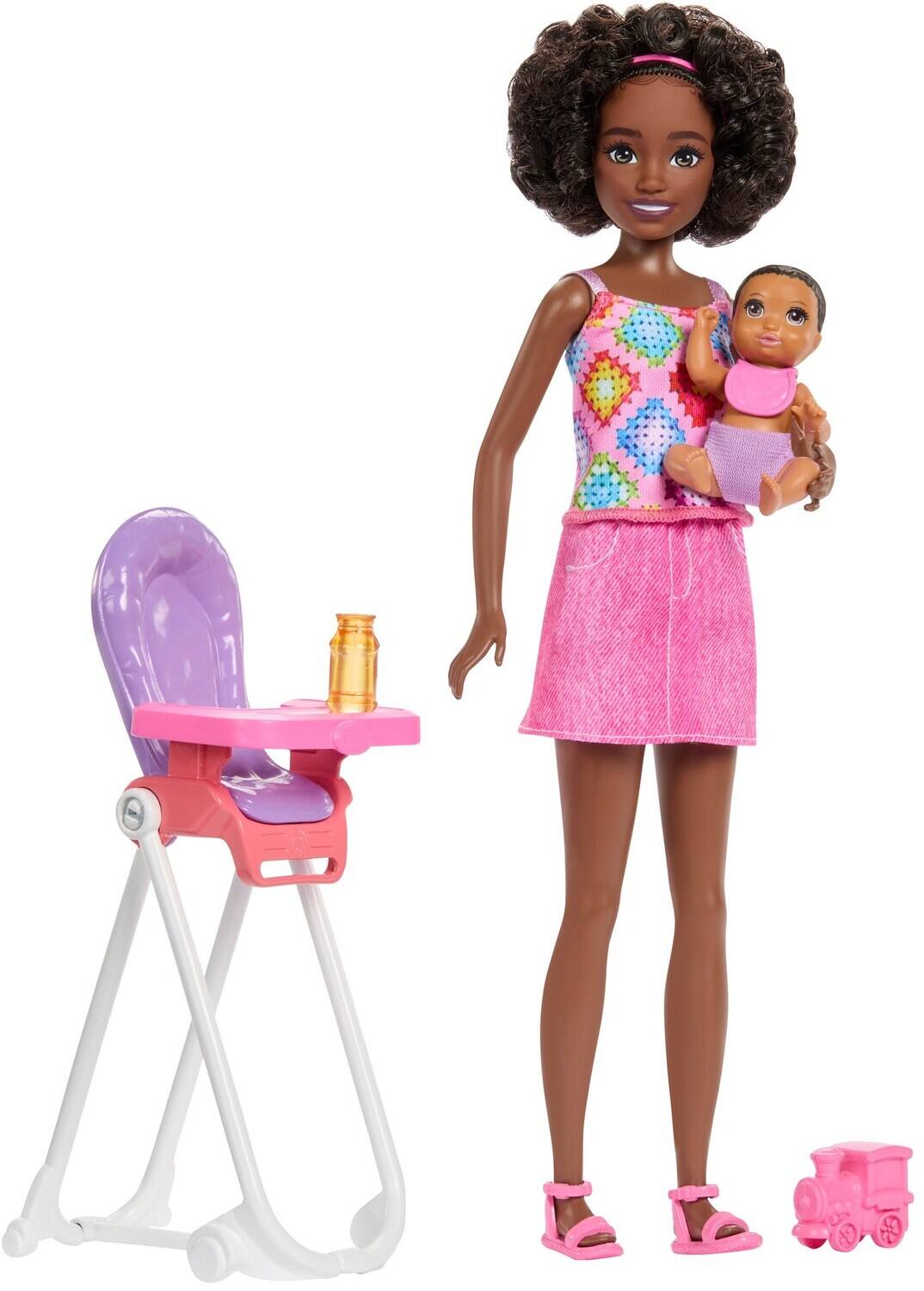Alt View 1. Mattel - Barbie Skipper Babysitters Inc. Playset with 2 Dolls & High Chair, Black   - COLLECTIBLES - Multicolor.