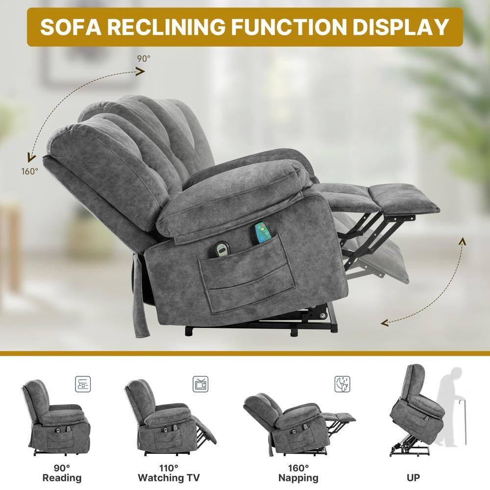 SOFA RECLINING FUNCTION DISPLAY

90°
160°

90° Reading
110° Watching TV
160° Napping
UP