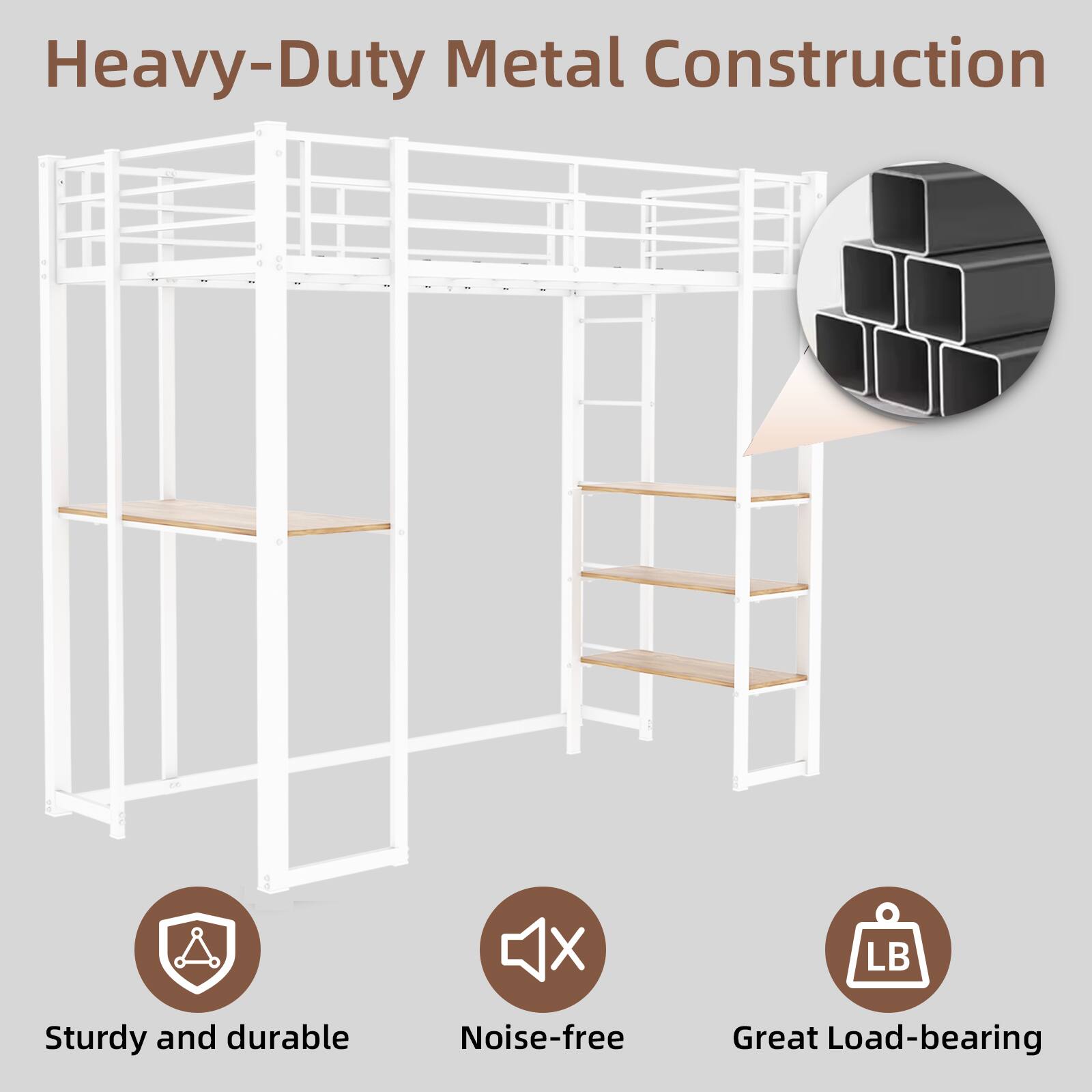 Heavy-Duty Metal Construction  
Sturdy and durable  
Noise-free  
Great Load-bearing