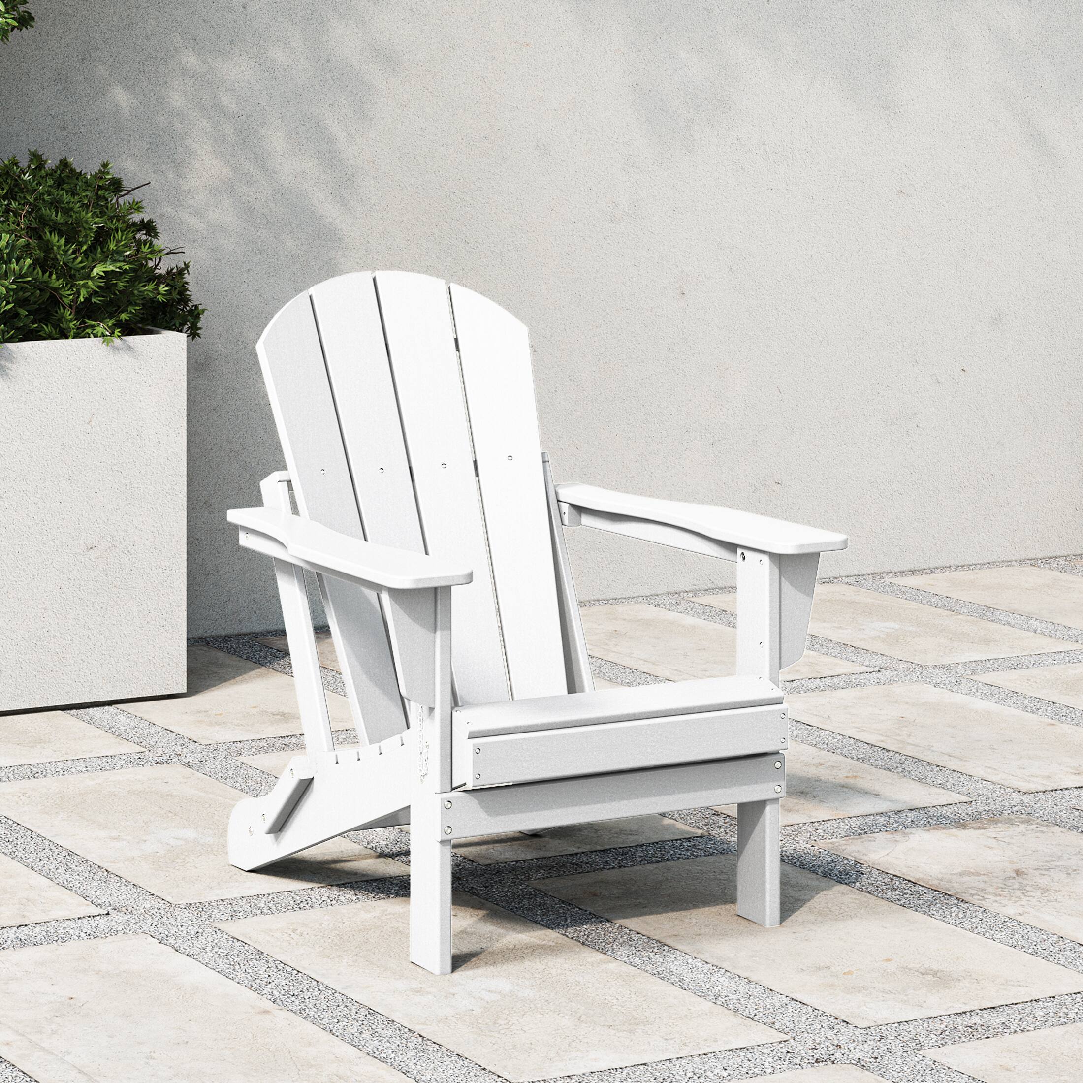 Angle. WestinTrends - WestinTrends Malibu HDPE Outdoor Patio Folding Poly Adirondack Chair - White.