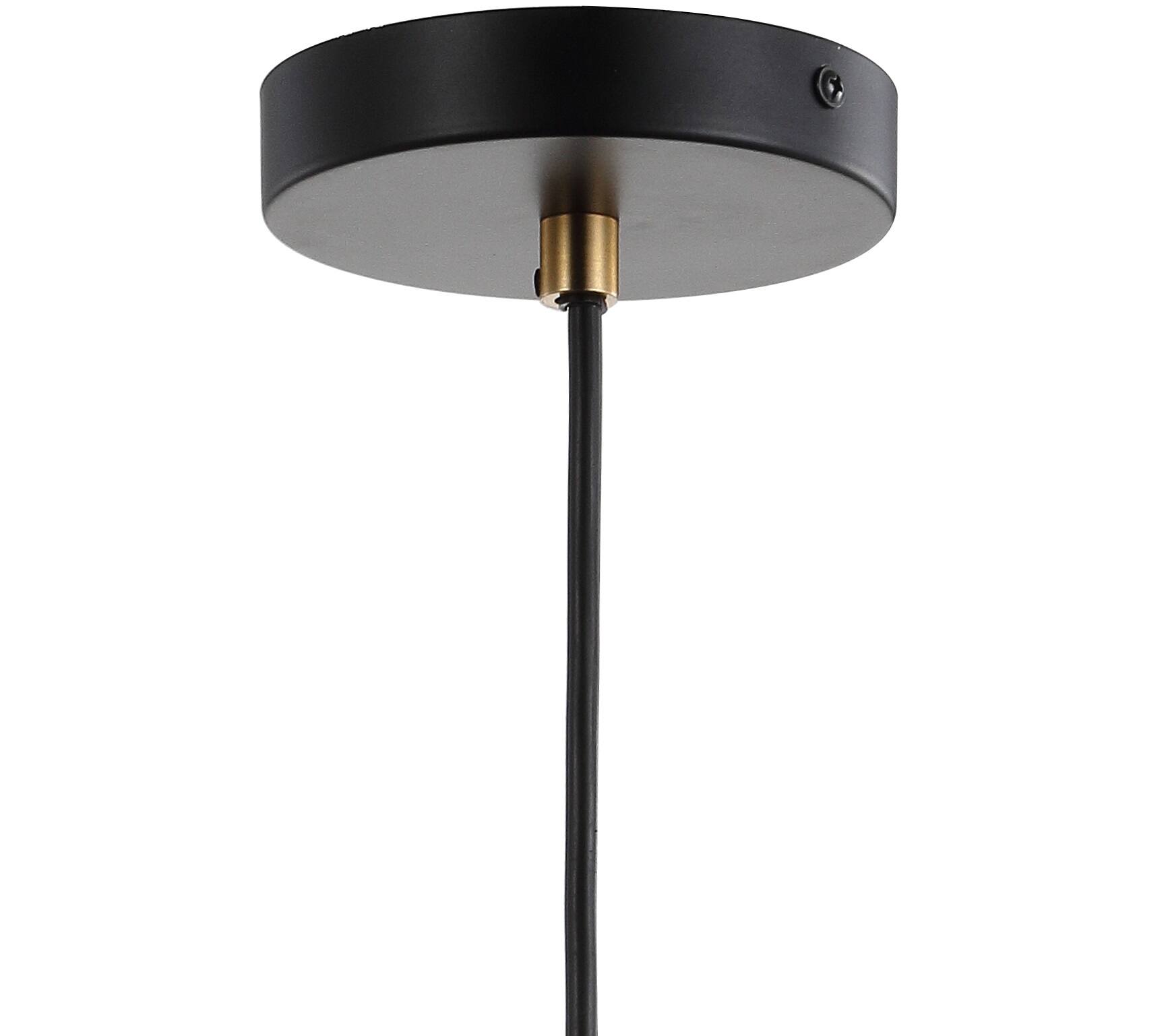 Alt View 5. Jonathan Y - Edison 5.75" Metal LED Pendant, Black/Brass Gold - Black/Brass Gold.