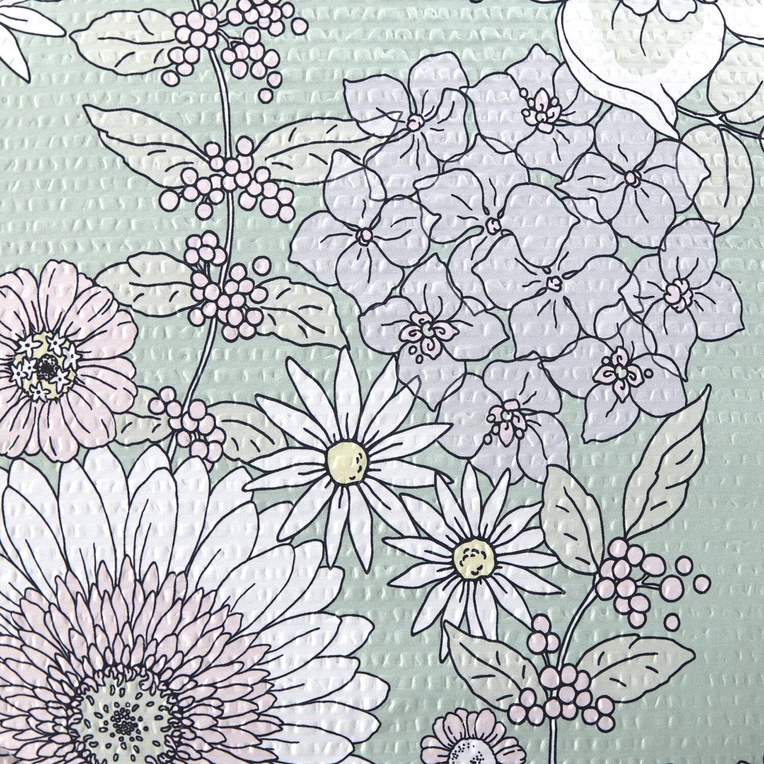 Left. Shavel Home Products - Shavel 100% Polyester Luxury Seersucker Wildflowers Comforter Set Full/Queen Green - Green.