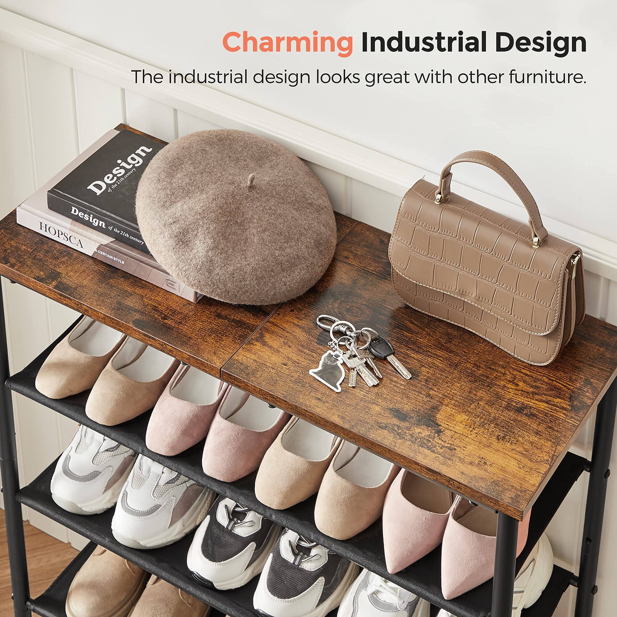 Charming Industrial Design  
The industrial design looks great with other furniture.