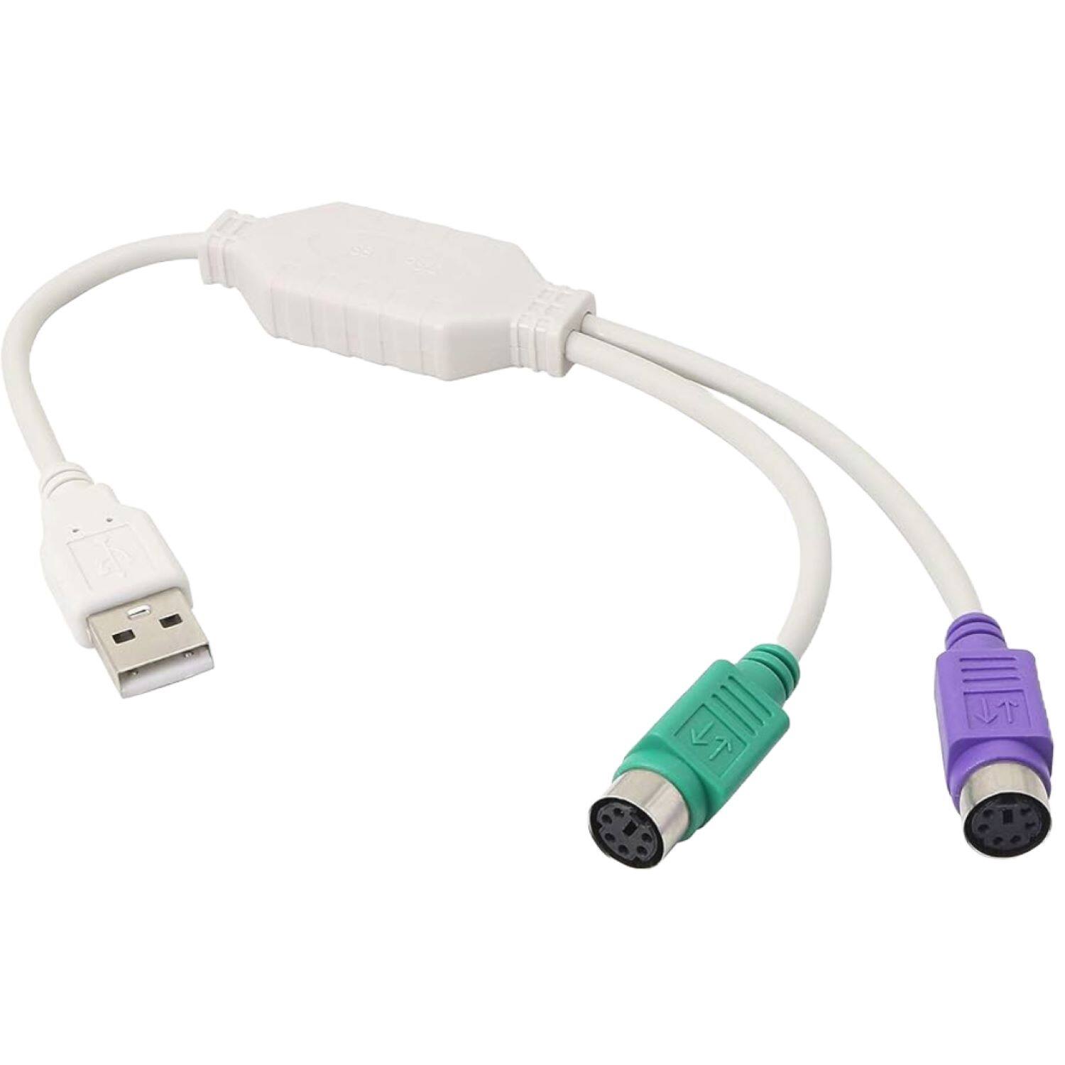 Left. Sanoxy - PS/2 to USB Dual Adapter Converter Cable for Keyboard and Mouse - White.