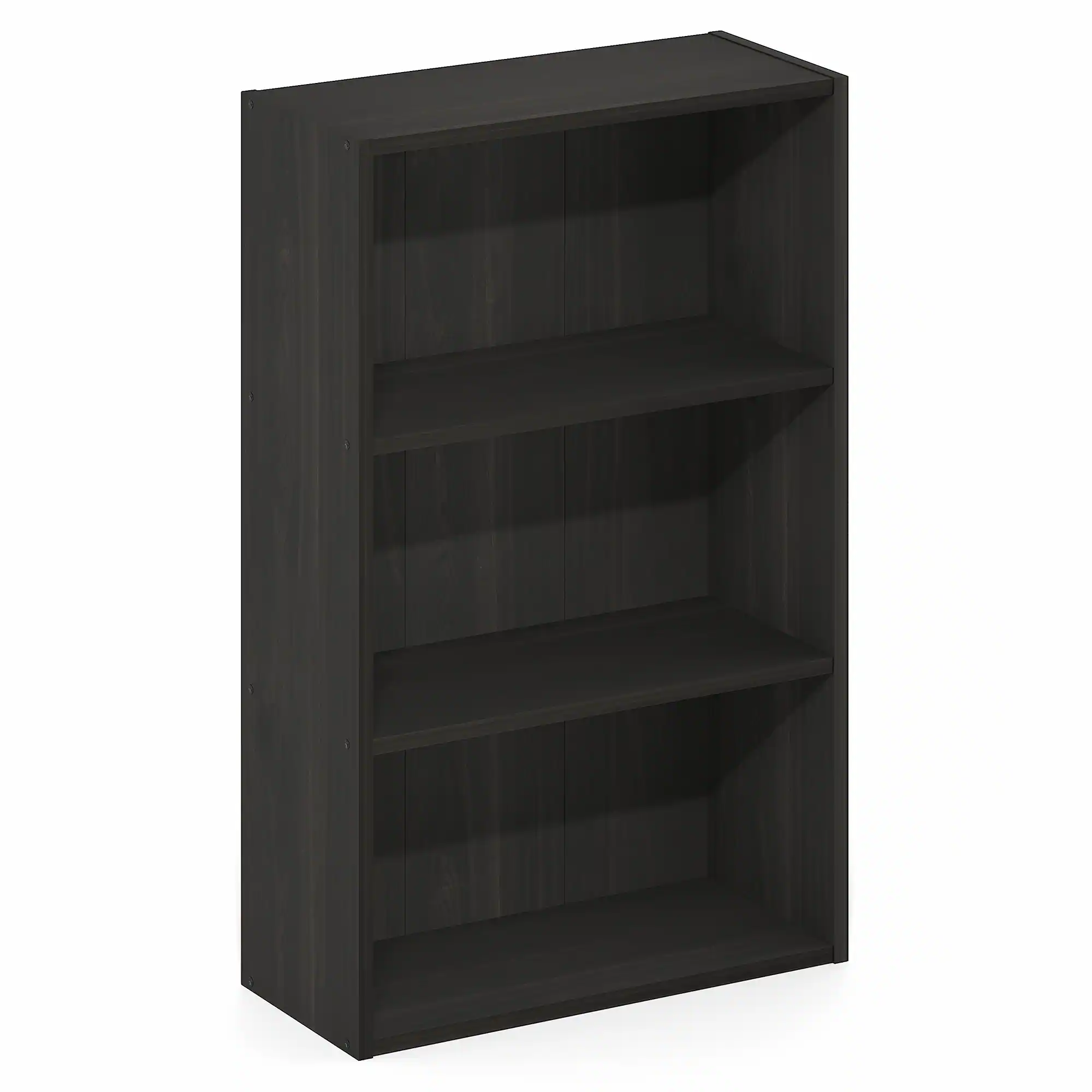 Alt View 4. Furinno - Basic 3-Tier Open Shelf Bookcase, Bookshelf, Storage Organizer, 7 x 17 x 26 - Espresso.