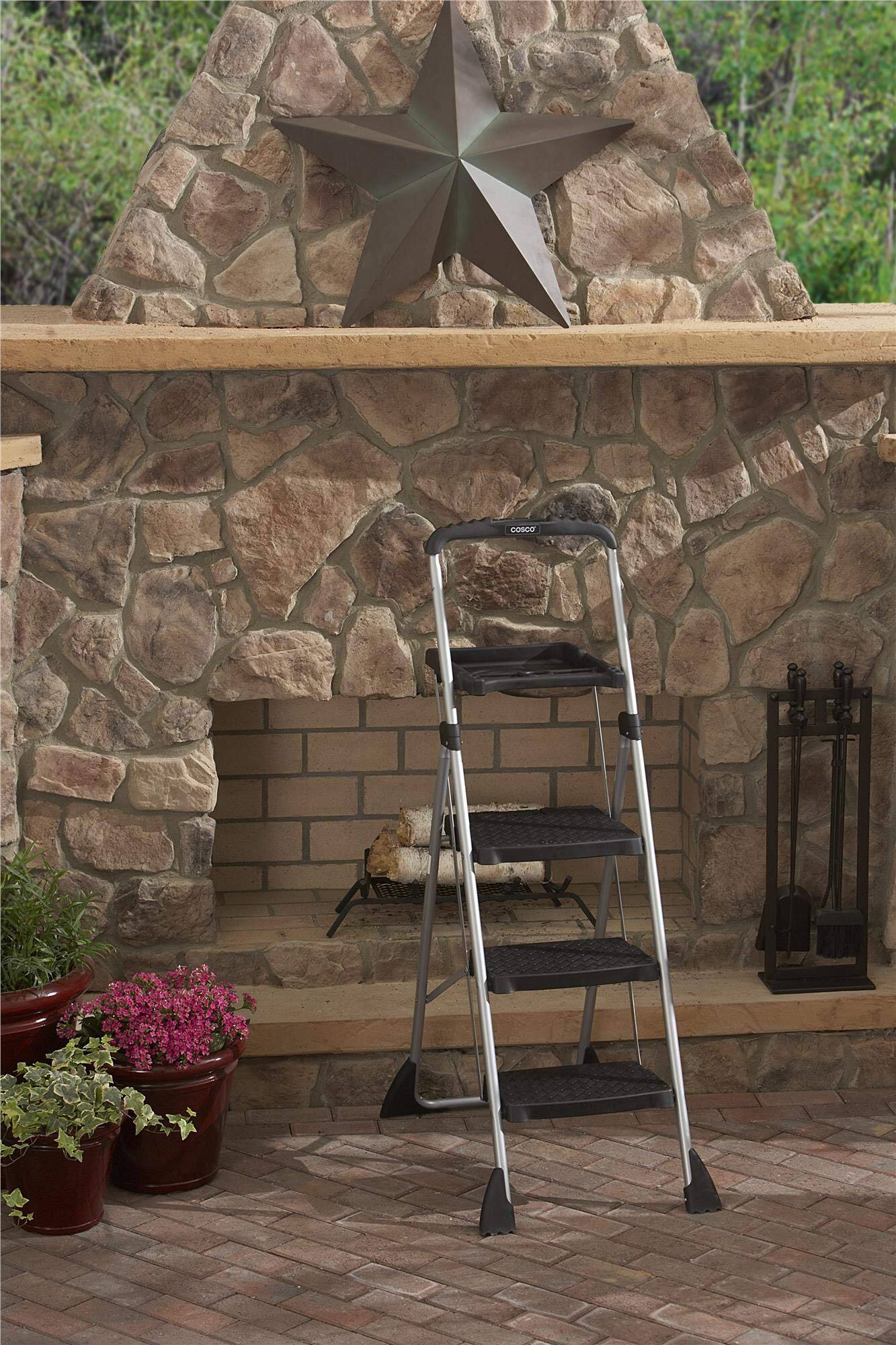 Alt View 4. Cosco - Three Step Max Steel Work Platform - Black.