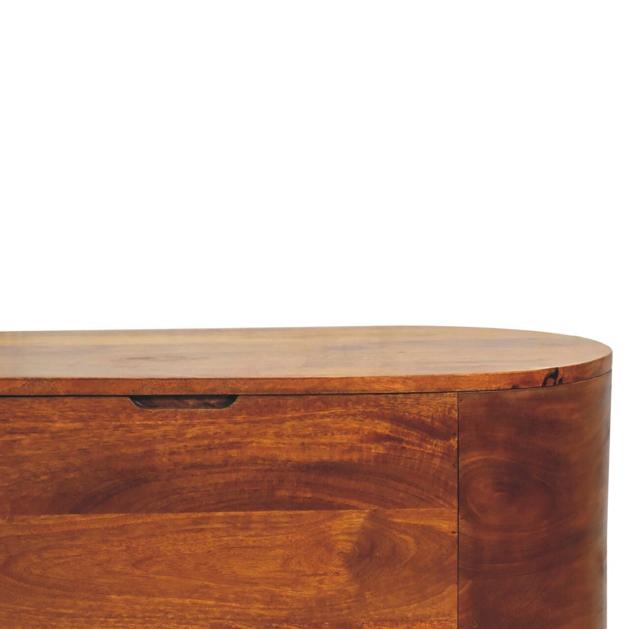Alt View 1. Artisan Furniture - Artisan Furniture Solid Wood Chestnut Rounded Lid up Blanket Box, Dark Brown - Dark Brown.
