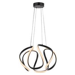 Jonathan Y - Euphoria 18.5" 1-Light Contemporary Designer Aluminum/Iron Scribble Integrated LED Pendant Light - Black
