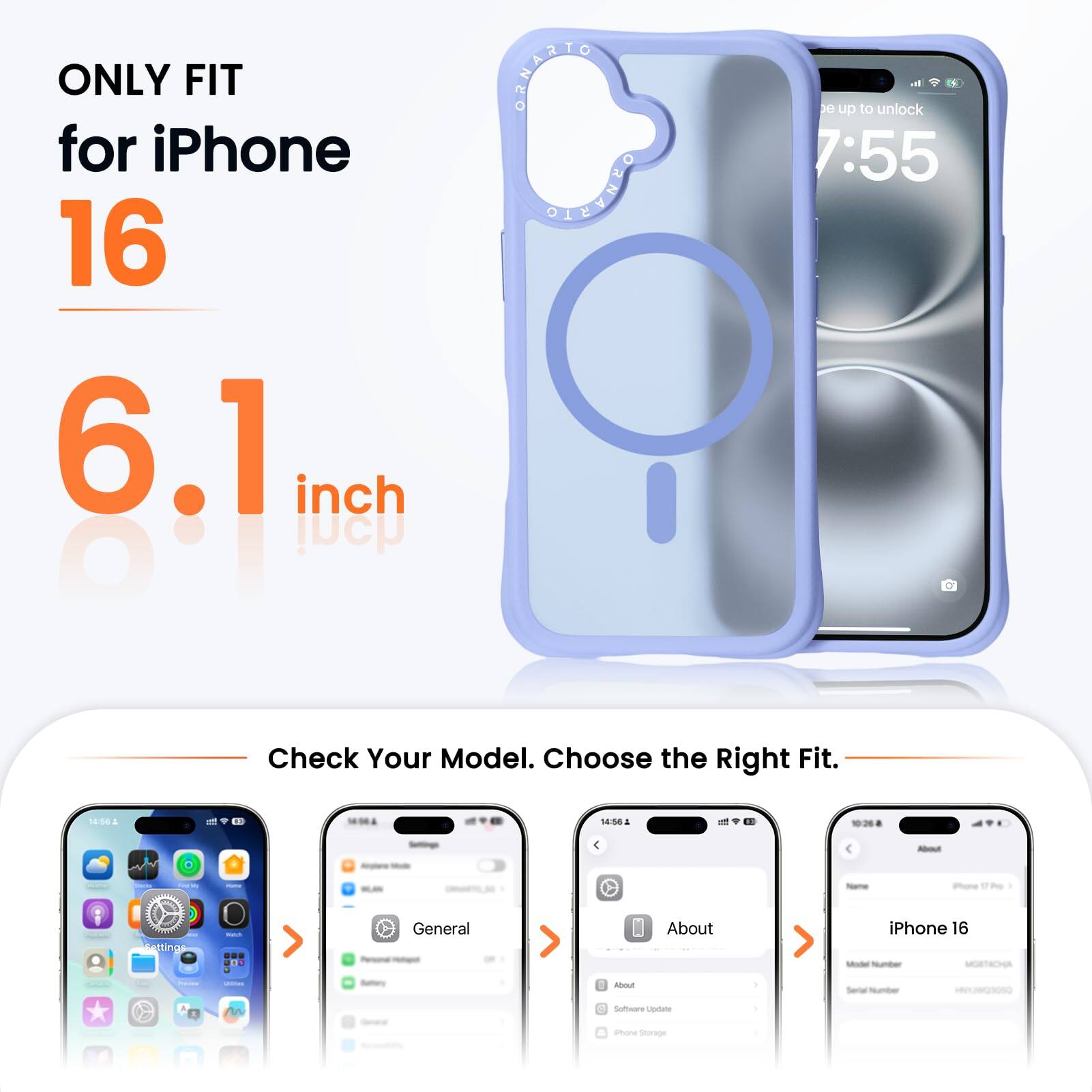 ONLY FIT for iPhone 16 6.1 inch

Check Your Model. Choose the Right Fit.

General
About iPhone 16
Software Update