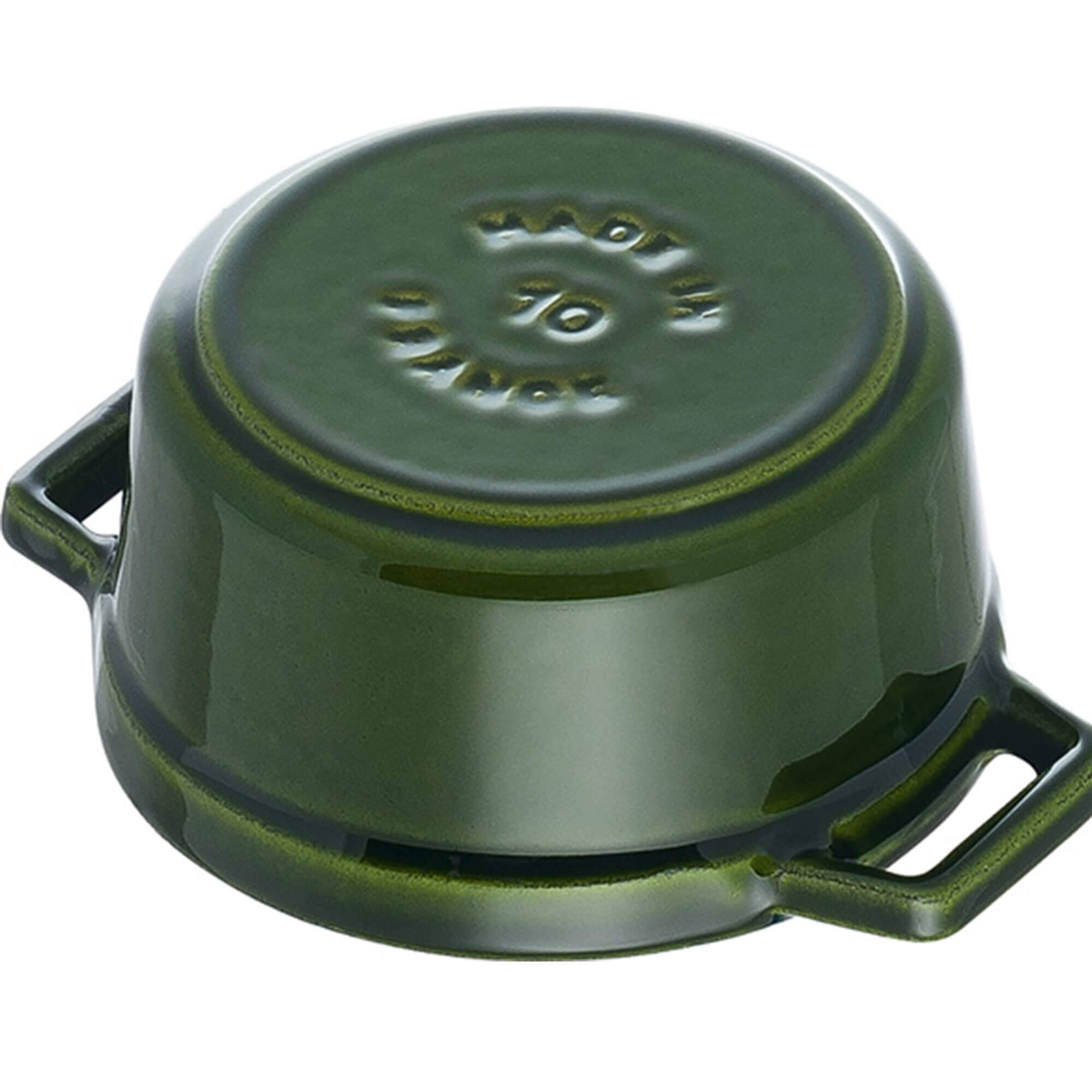 Alt View 2. Staub - Staub Cast Iron 0.25-qt Mini Round Cocotte - Basil - Basil.