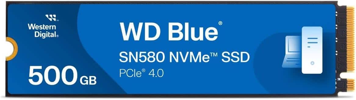 Western Digital  
WD Blue  
SN580 NVMe™ SSD  
500 GB  
PCIe® 4.0