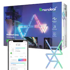 COMO nanoleaf Smarter by Design Backin Modular Lighting Music Visualizer Nanoleaf Lines Smarter Kit 1 9:41 Living Room My Light Now Playing Cosmos I Screen Mirror | ! nanoleaf Lines at 11%4 Nanoleaf All Favorite Playlist + Create Scene Magic Scene Cosmos Morning Sky