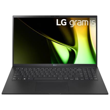 Front. LG - LG gram 15" Laptop - Intel Core Ultra 7 - 32GB RAM - 1TB SSD - Black.