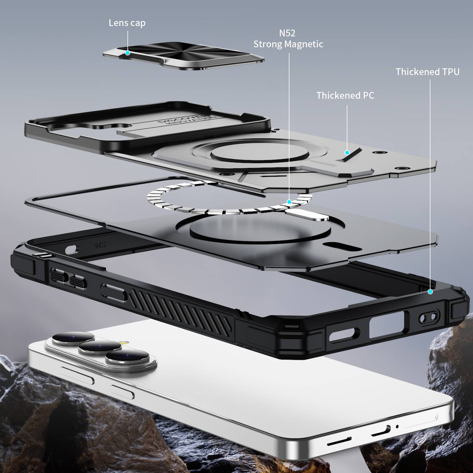 Lens cap N52 Strong Magnetic Thickened TPU Thickened PC