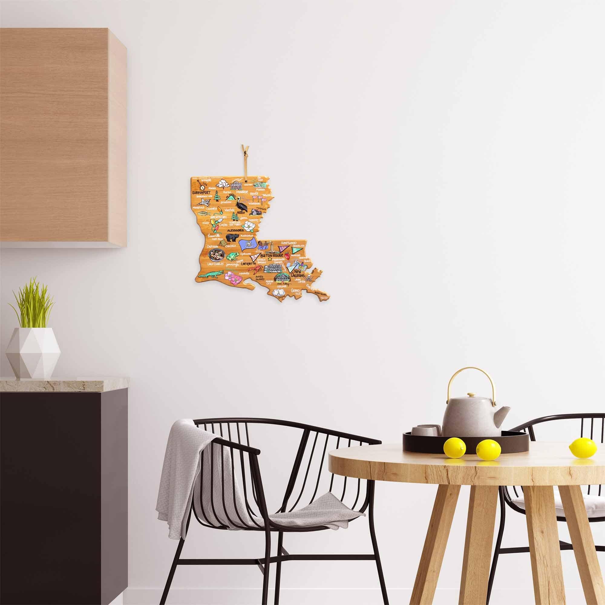 Left. Totally Bamboo - Louisiana Cutting Board with Artwork by Fish Kiss.