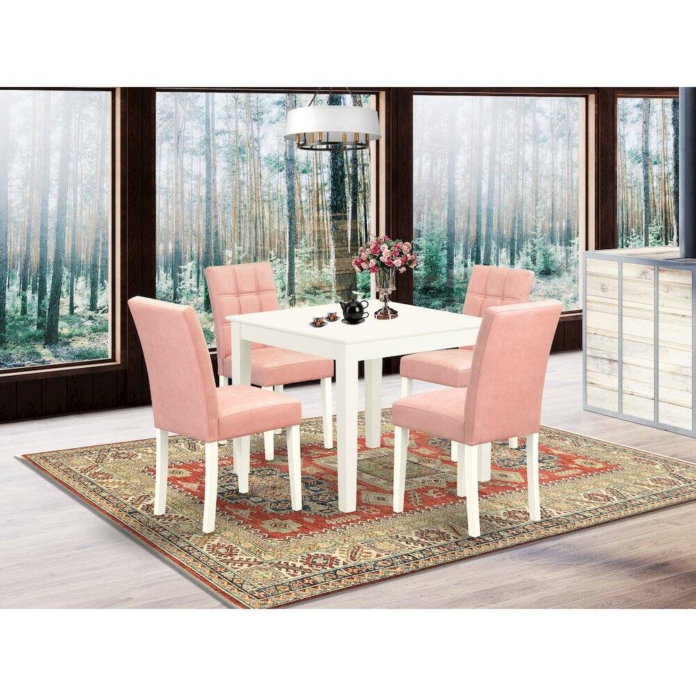 Alt View 7. East West Furniture - 5 Piece Dinette Table Set consists A Kitchen Table - White.