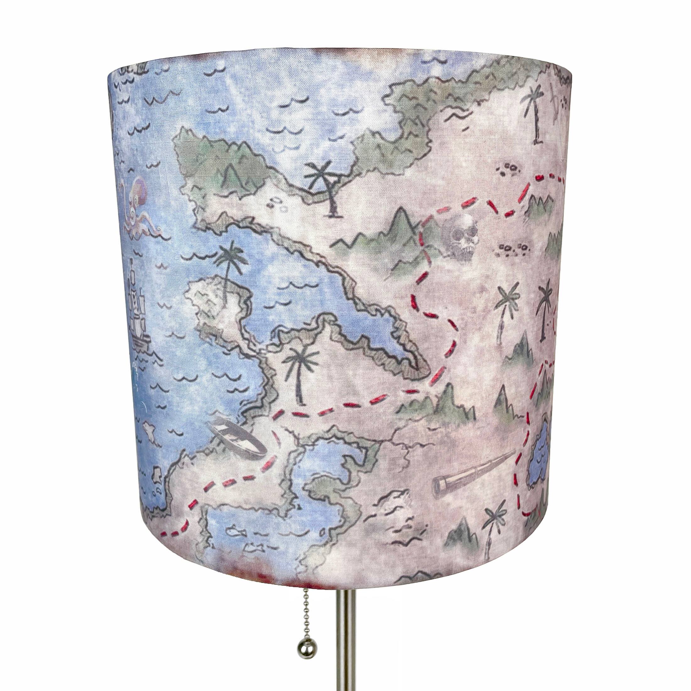 Alt View 10. Zeckos - Decorative Treasure Map Brushed Nickel Accent Lamp Coastal Pirate Beach Decor - Multicolored.