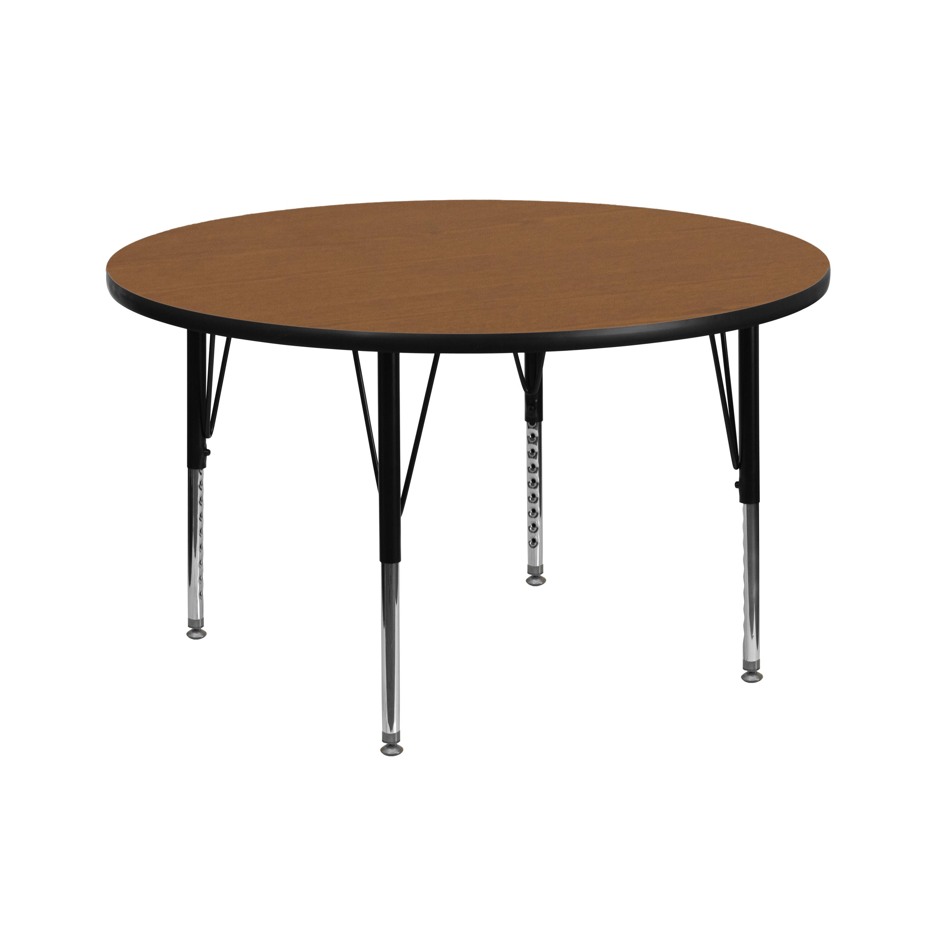 Flash Furniture - Wren 42'' Round Oak Thermal Laminate Activity Table - Height Adjustable Short Legs - Brown price history on PriceWatchPro