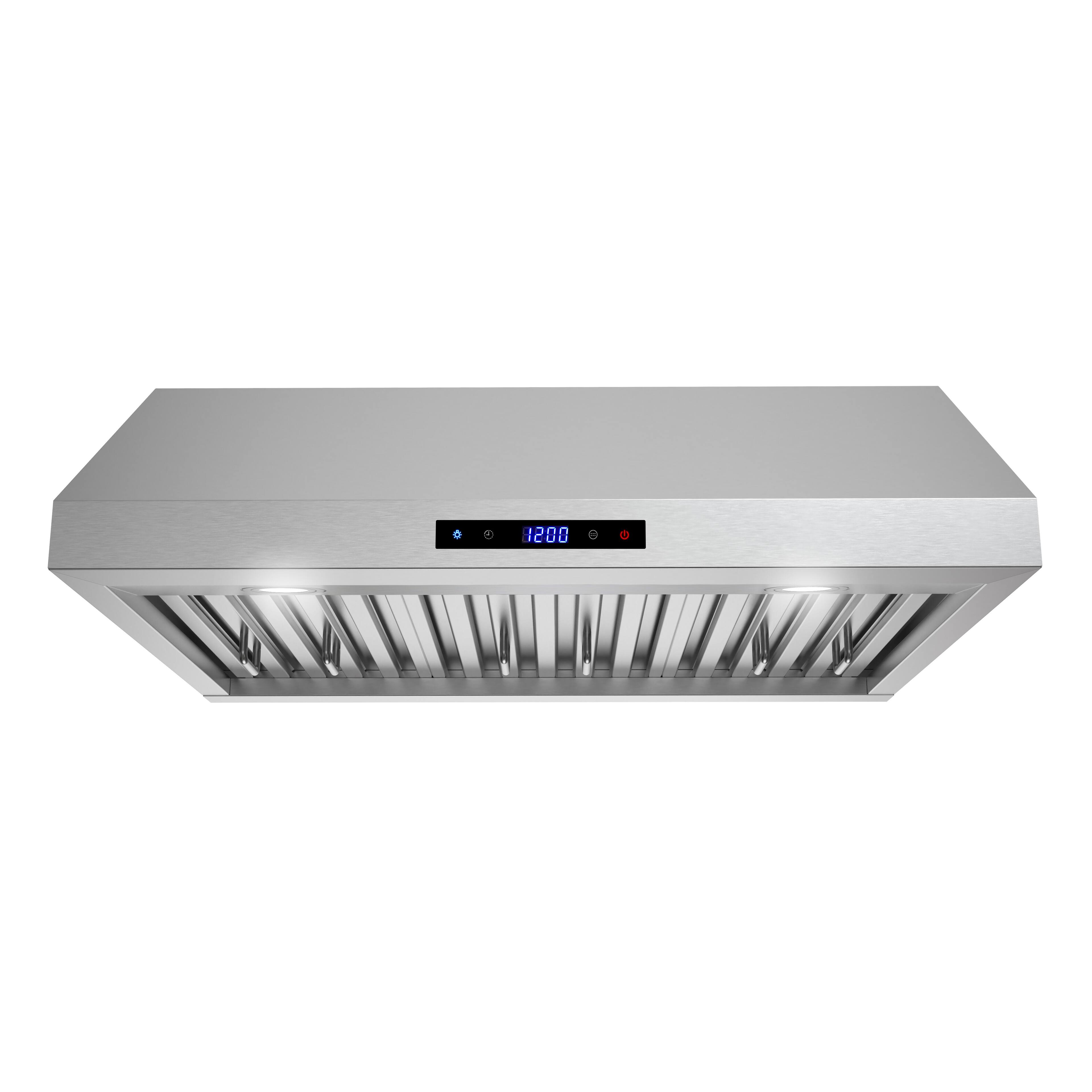 Front. Streamline - 30 in. Magherno Ductless Undermount 406 CFM Range Hood, Baffle Filters, Touchpad Control, LED Lights - Brushed Stainless Steel.