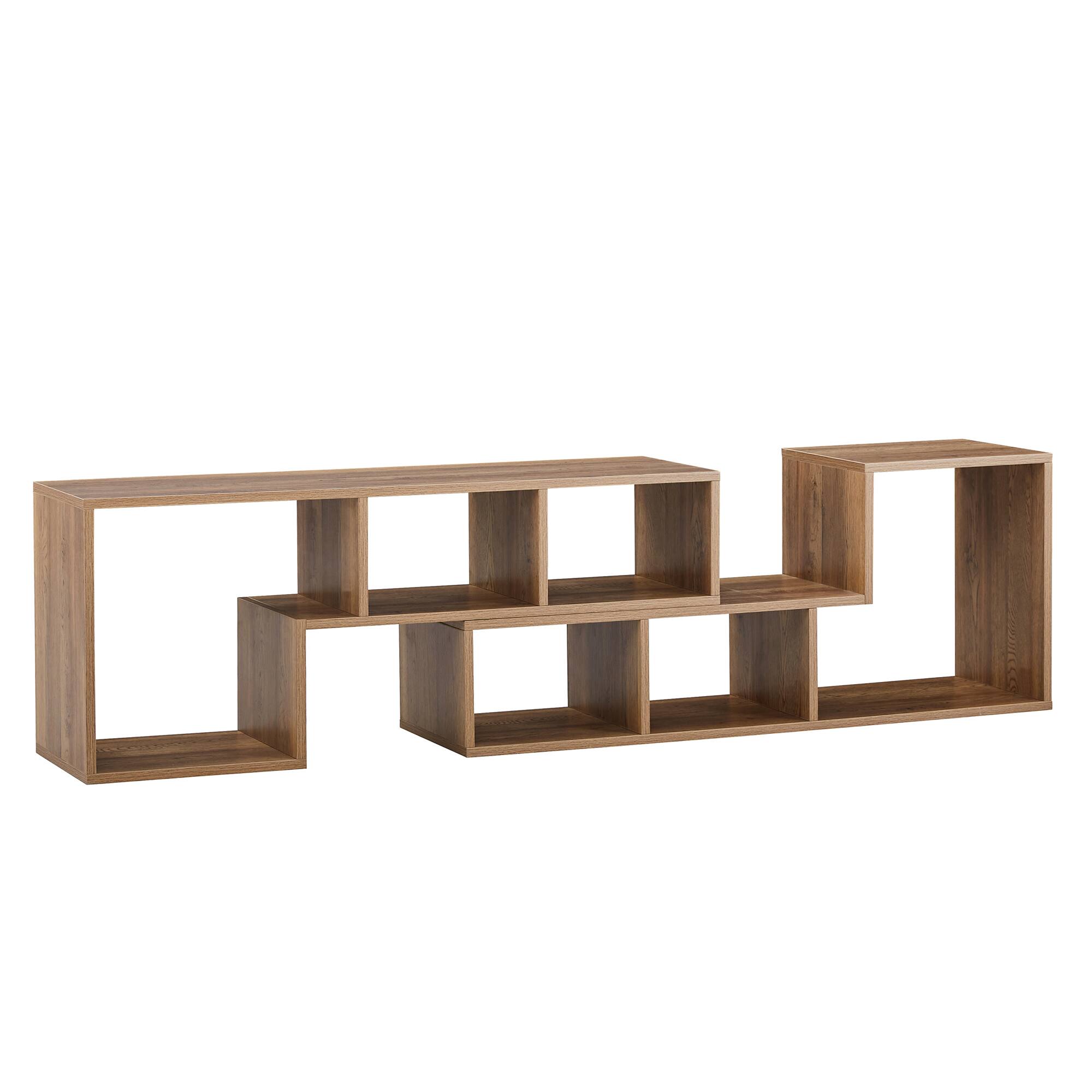 Alt View 9. Loheer - Loheer- 4.6ft L Shaped TV Stand Modular Entertainment Center with Open Storage Cube Shelves for Gaming - Wood.