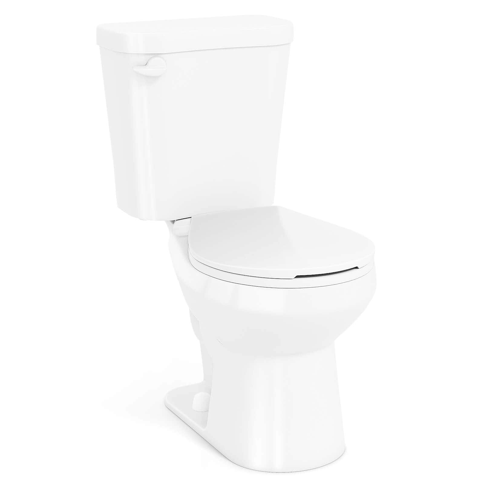Front. Costway - Costway Two-Piece Round Toilet Standard Toilet with 17.5" ADA Comfort Chair Height Seat - White.