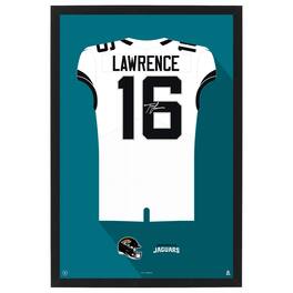 Sporticulture - Trevor Lawrence Away Jersey Framed Art Print - White